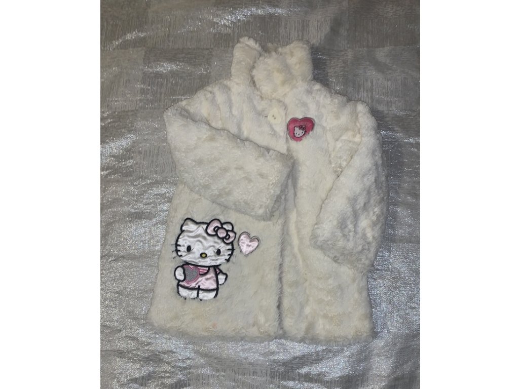 Chlupatý kabátek Hello kitty vel.92